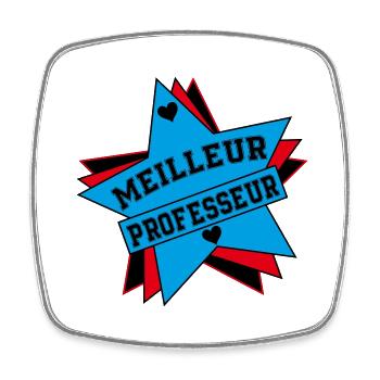 MEILLEUR PROFESSEUR - Magnet carré - blanc - Devant