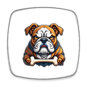 Sauvage animal en colère pugnace combatif bouledogue - Magnet carré - blanc - Devant