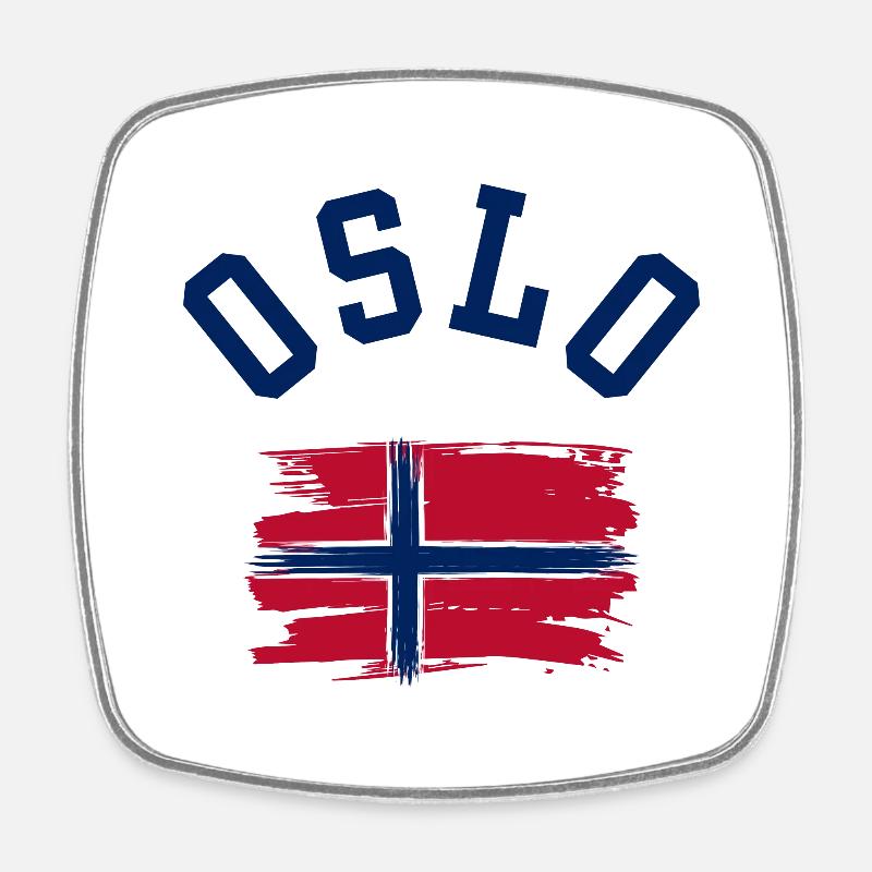 Oslo Norway - Square fridge magnet - white