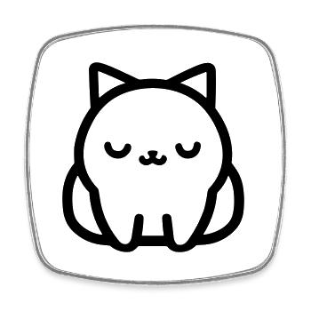 Katze - Viereckiger Kühlschrankmagnet - Weiß - Vorne