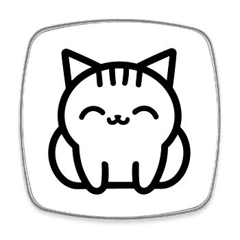 cat - Square fridge magnet - white - Front