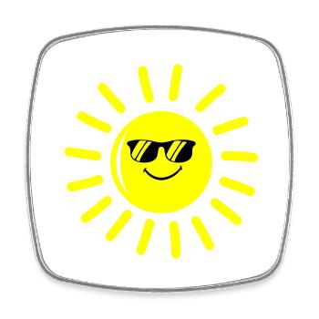 sonne cool - Viereckiger Kühlschrankmagnet - Weiß - Vorne