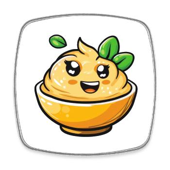 Funny Mustard Bowl Bande dessinée - Magnet carré - blanc - Devant