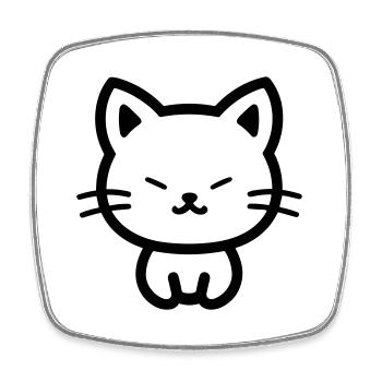 Katze - Viereckiger Kühlschrankmagnet - Weiß - Vorne