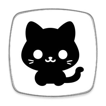 Katze - Viereckiger Kühlschrankmagnet - Weiß - Vorne