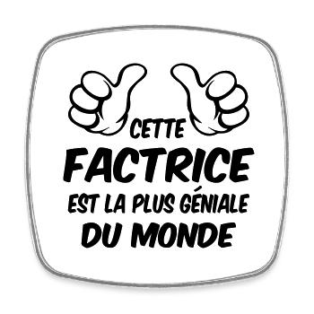 MEILLEURE FACTRICE - Magnet carré - blanc - Devant
