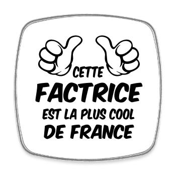 MEILLEURE FACTRICE - Magnet carré - blanc - Devant