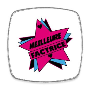 MEILLEURE FACTRICE - Magnet carré - blanc - Devant