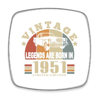 Vintage 1951 Legend Born - Square fridge magnet - white - Front