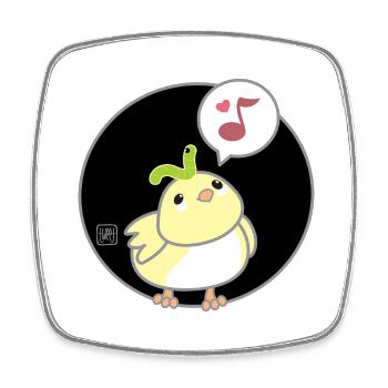 Bird Korean - Japanese Style 02 - Square fridge magnet - white - Front