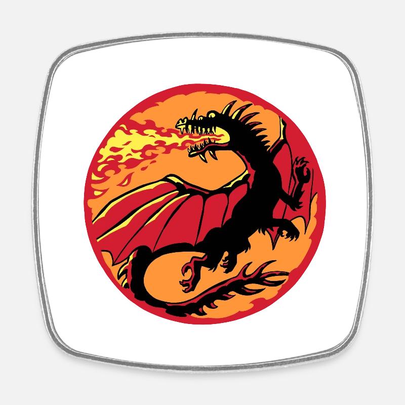 Dragon - Square fridge magnet - white
