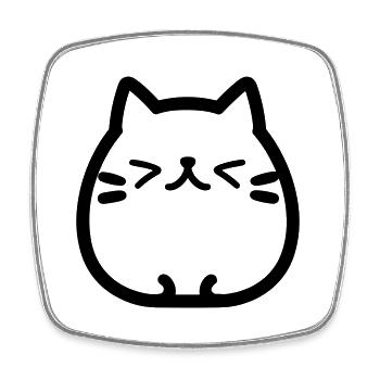 cat - Square fridge magnet - white - Front