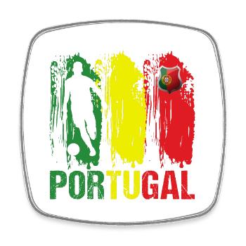Portugal Flag Portuguese Football Gift - Square fridge magnet - white - Front