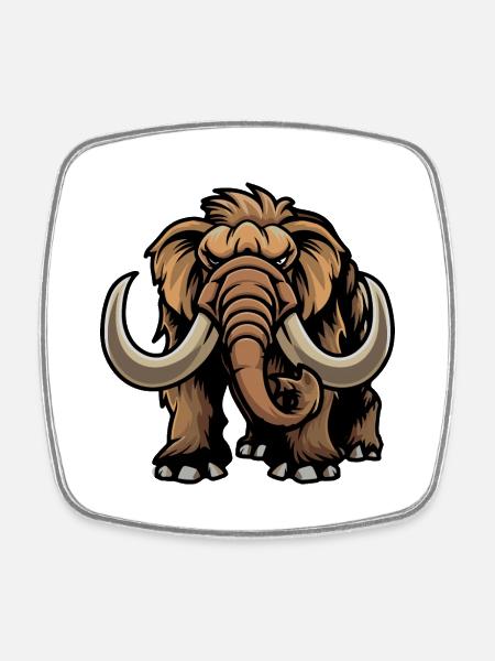 Mammut Comic - Viereckiger Kühlschrankmagnet - Weiß
