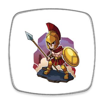 Leonidas der Löwe von Sparta - Viereckiger Kühlschrankmagnet - Weiß - Vorne