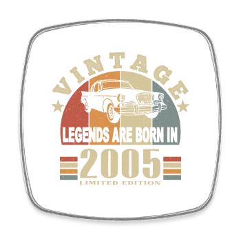 Jahrgang 2005 Legende geboren - Viereckiger Kühlschrankmagnet - Weiß - Vorne
