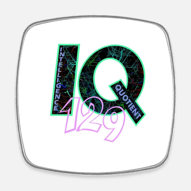 IQ 129 - Square fridge magnet - white