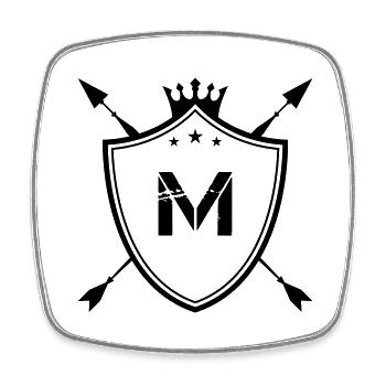 wappen m - Viereckiger Kühlschrankmagnet - Weiß - Vorne