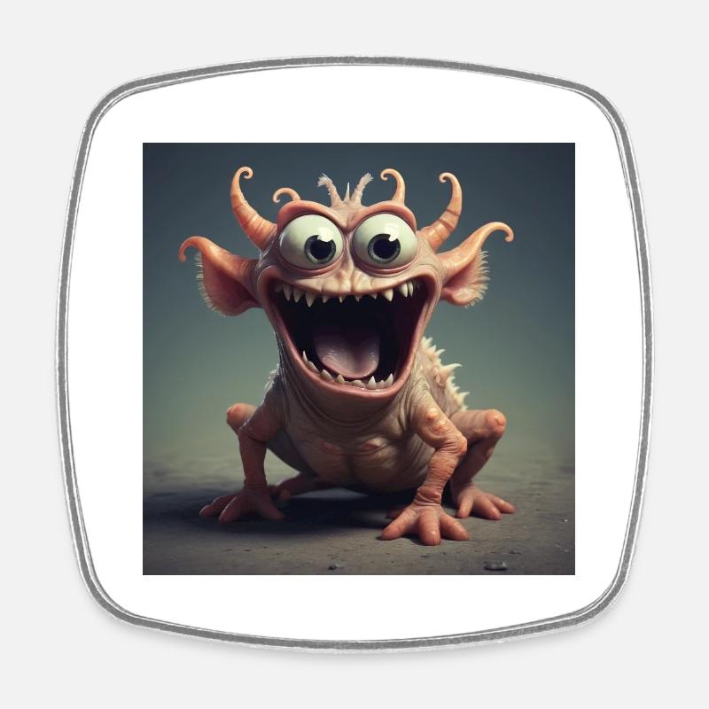 Cheerful Creature - Square fridge magnet - white