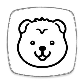 Dog - Square fridge magnet - white - Front