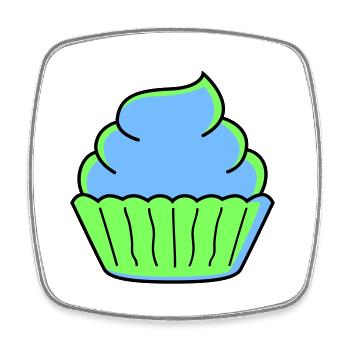 cupcake - Square fridge magnet - white - Front