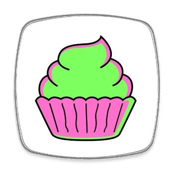 cupcake - Viereckiger Kühlschrankmagnet - Weiß - Vorne