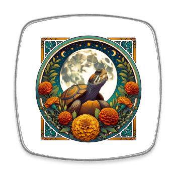 Box Turtle - Square fridge magnet - white - Front