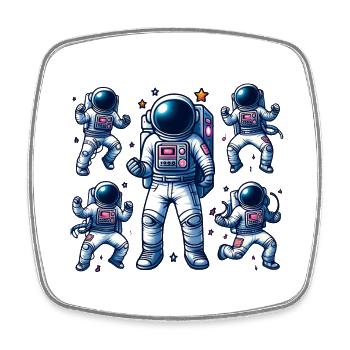 Voyage Spatial - Astroanut Lune Planet - Magnet carré - blanc - Devant
