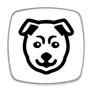 Hund - Viereckiger Kühlschrankmagnet - Weiß - Vorne