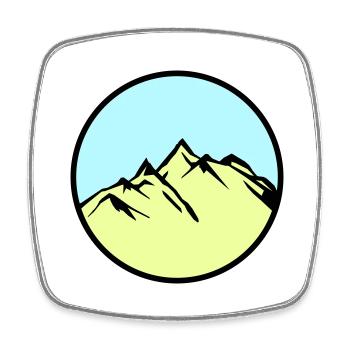 mountains mountains - Square fridge magnet - white - Front