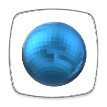 Blaue Kugel - Viereckiger Kühlschrankmagnet - Weiß - Vorne