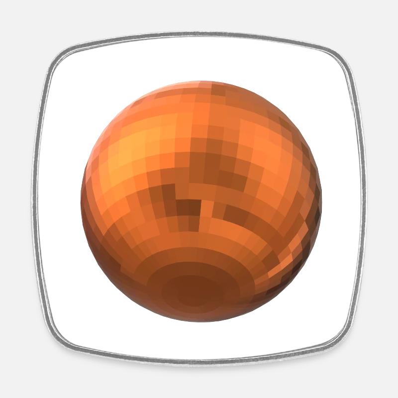 Sphère orange - Magnet carré - blanc