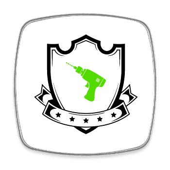 Drill Coat of Arms - Square fridge magnet - white - Front