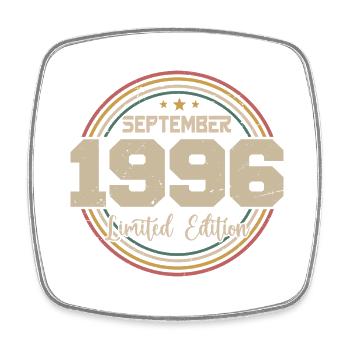 September 1996 Geburtstagsgeschenk 1996 - Viereckiger Kühlschrankmagnet - Weiß - Vorne