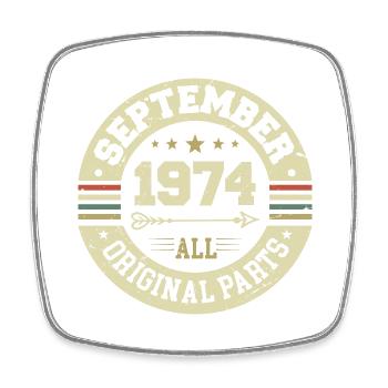 50e anniversaire 1974 Légendaire depuis septembre 1974 - Magnet carré - blanc - Devant