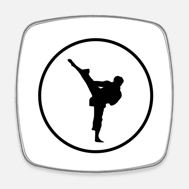 karate fighter - Viereckiger Kühlschrankmagnet - Weiß
