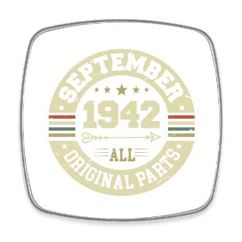82. Geburtstag 1942 Legendär seit September 1942 - Viereckiger Kühlschrankmagnet - Weiß - Vorne