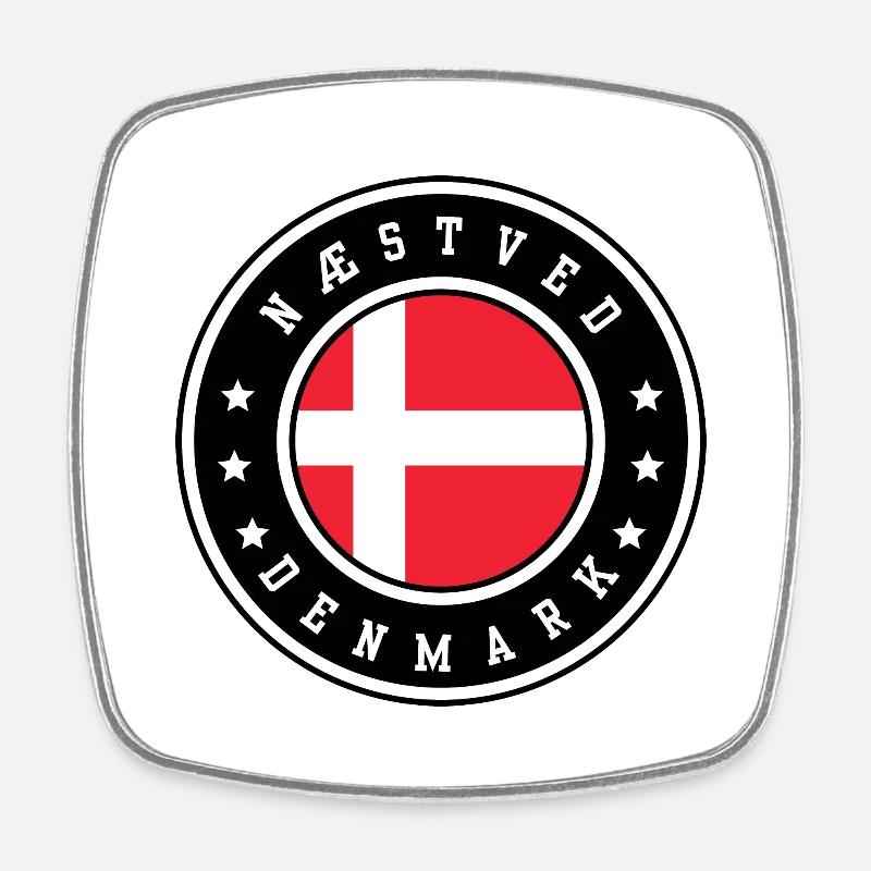 Næstved Denmark - Square fridge magnet - white