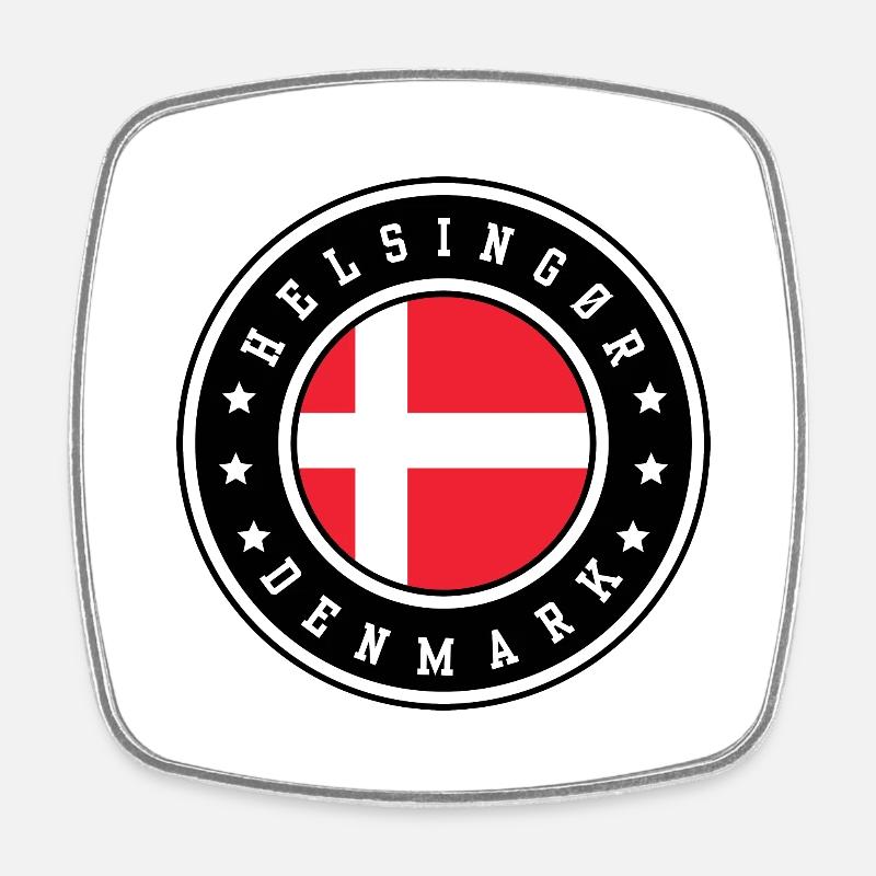 Helsingør Denmark - Square fridge magnet - white