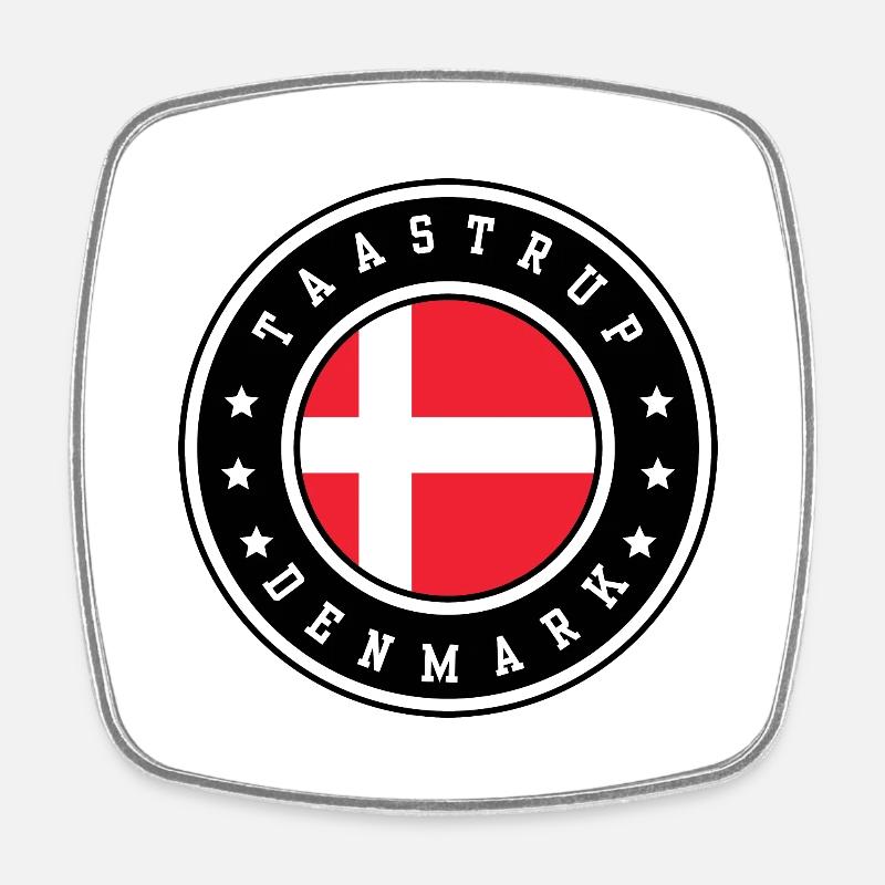 Taastrup Denmark - Square fridge magnet - white