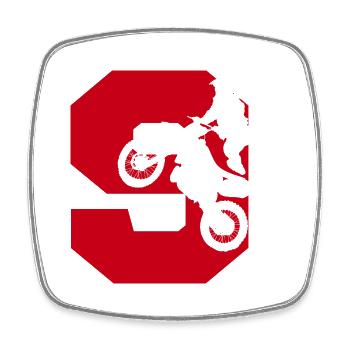 Moto 9 biker - Square fridge magnet - white - Front