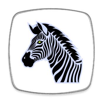 zebra - Viereckiger Kühlschrankmagnet - Weiß - Vorne