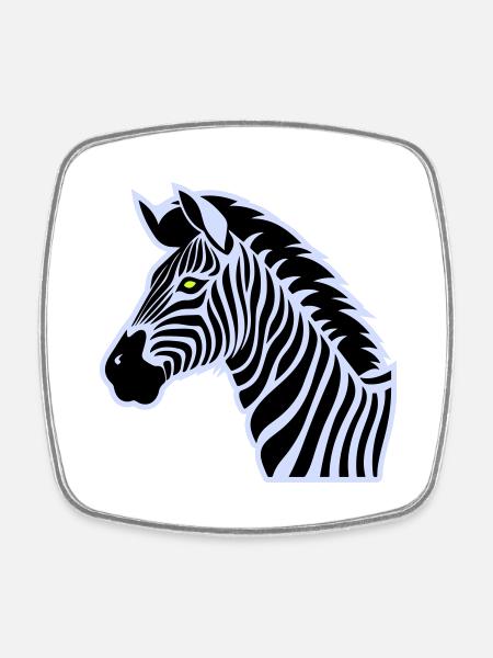 zebra - Viereckiger Kühlschrankmagnet - Weiß