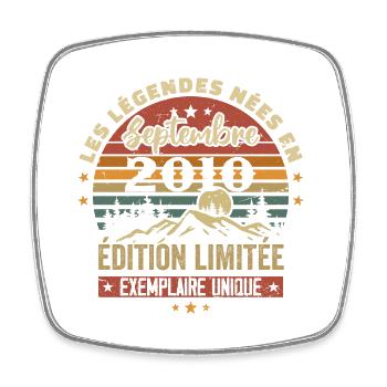 Retro 2010 - Legends born in September 2010 - Square fridge magnet - white - Front