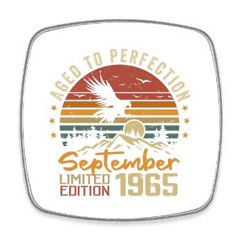 September 1965 Geburtstage geboren im September 1965 - Viereckiger Kühlschrankmagnet - Weiß - Vorne