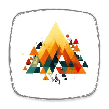 Geometric Mountain of Colors - Square fridge magnet - white - Front