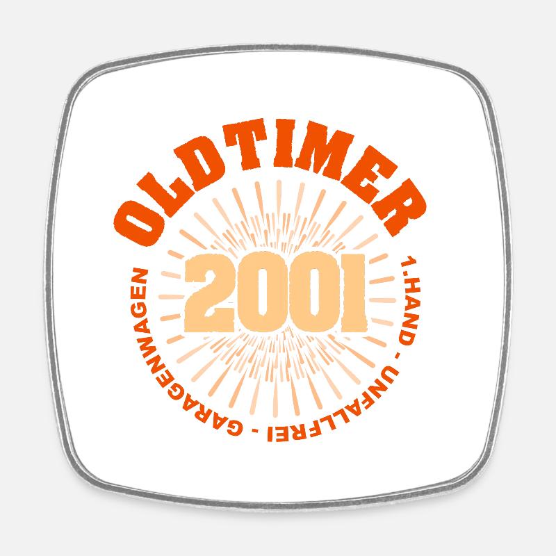 Geschenkidee 2001 - Viereckiger Kühlschrankmagnet - Weiß