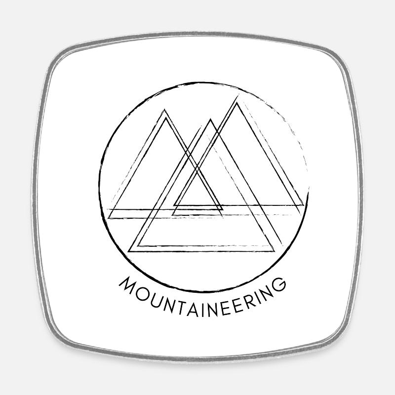 Mountains / Mountaineering - Square fridge magnet - white