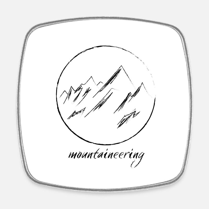 Mountains / Mountaineering - Square fridge magnet - white