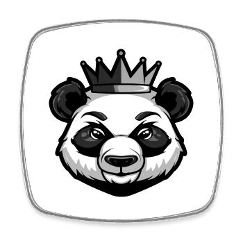 Panda Head Crown - Square fridge magnet - white - Front